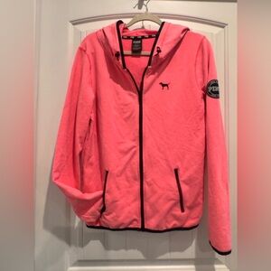 PINK Victoria's Secret neon pink Hoodie with Black Accents